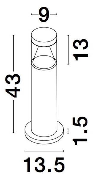 NV 9905025 Venkovní sloupkové svítidlo ROCK černý hliník stříbrný hliník a čirý akryl LED 8W 3000K 220-240V 120st. IP65 - NOVA LUCE