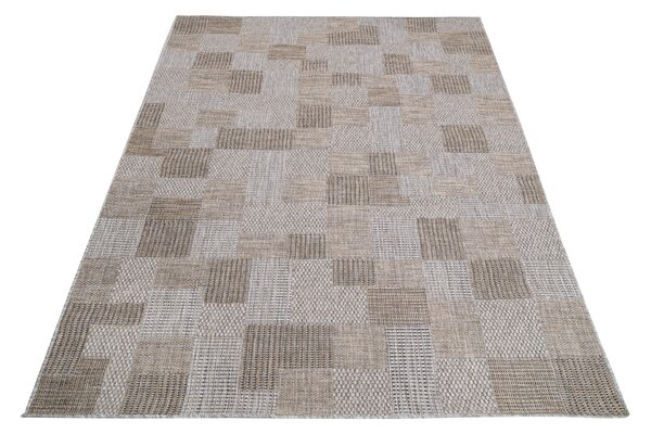 Makro Abra Kusový koberec Sisal MELISSA KM27A Kostky Geometrický šedý Rozměr: 60x100 cm