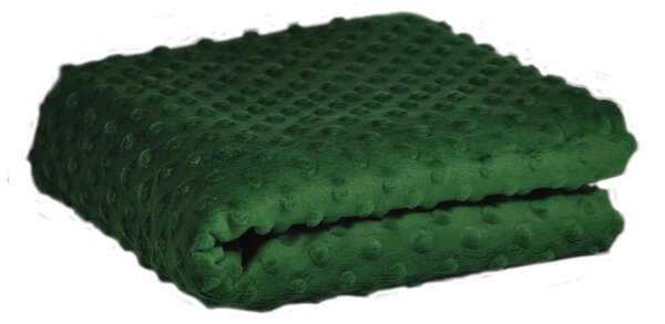 Látka minky puntík, 380 g/m², šíře 160 cm, metráž, tmavě zelená