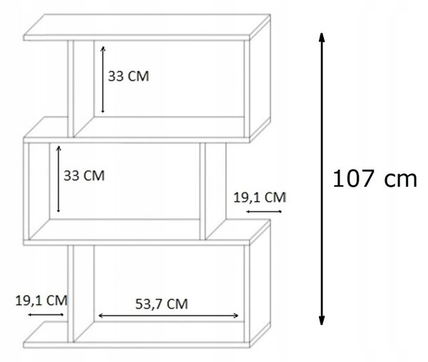 Regál Matkam 76,4 x 28 x 107 cm dub sonoma