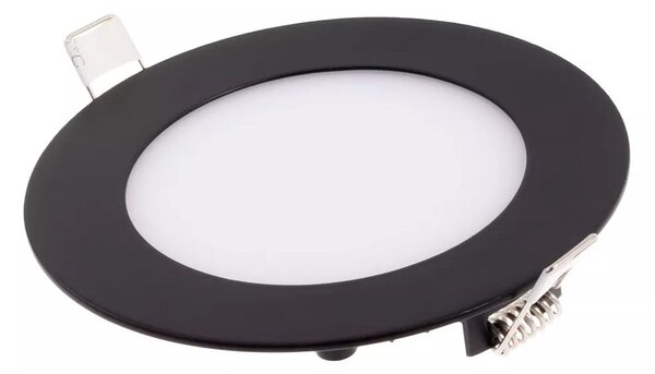 T-LED Černý vestavný LED panel kulatý 120mm 6W Barva světla: Denní bílá 102131