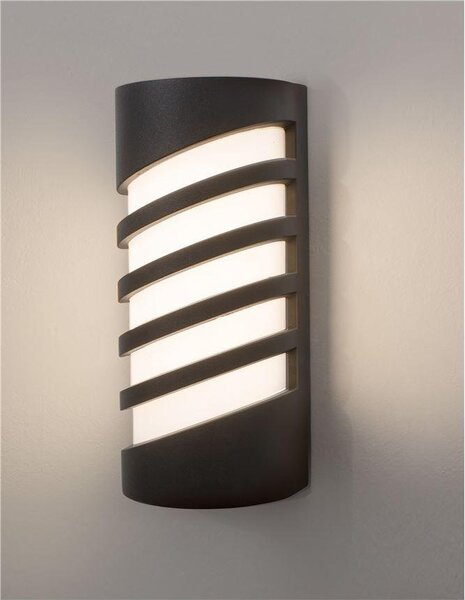 NV 9926617 Venkovní nástěnné svítidlo LUPO černý hliník akrylový difuzor LED 10W 3000K 220-240V 64st. IP65 - NOVA LUCE