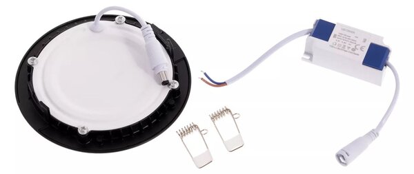 T-LED Černý vestavný LED panel kulatý 120mm 6W Barva světla: Denní bílá 102131