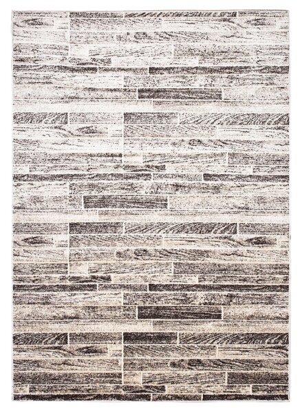 Makro Abra Kusový koberec PETRA 3040 1 244 Desky Dřevo Moderní šedý béžový hnědý Rozměr: 120x170 cm
