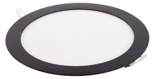 T-LED Černý vestavný LED panel kulatý 225mm 18W Barva světla: Teplá bílá 102136
