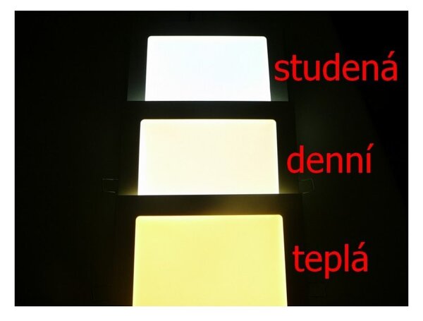 T-LED Černý vestavný LED panel hranatý 170 x 170mm 12W Barva světla: Teplá bílá 102113