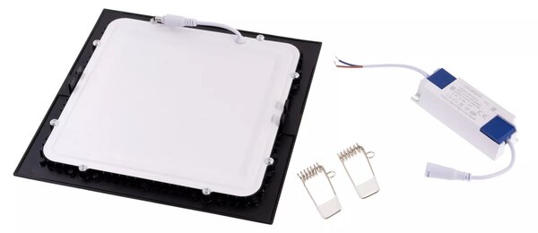 T-LED Černý vestavný LED panel hranatý 225 x 225mm 18W Barva světla: Studená bílá 102118