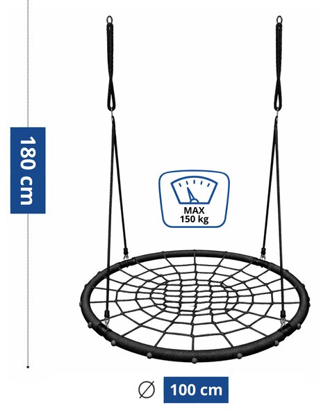Aga Závěsný houpací kruh 100 cm Čtyřbarevný