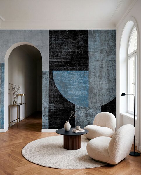 Fototapety Moderní texturovaná abstrakce v černé a modré barvě, Fototapety designové, w07878v1 : uwalls.cz