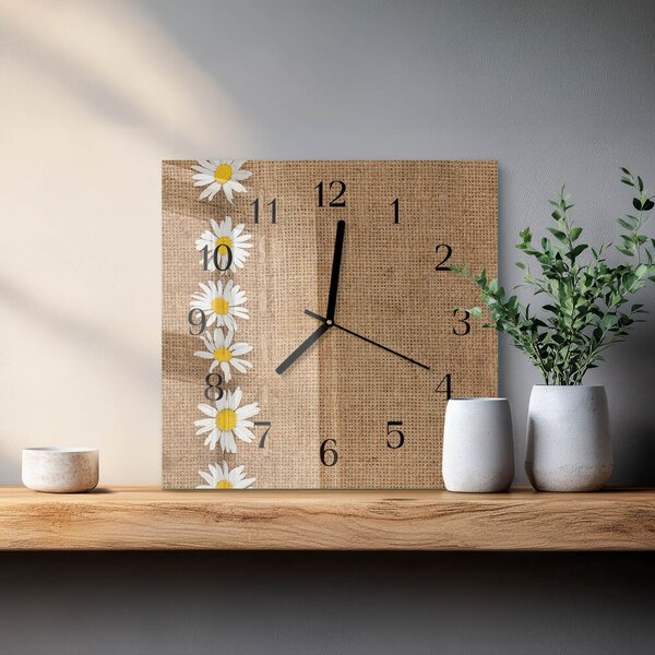 Skleněné hodiny na stěnu Sedmikráska zskc-30x30-00058295