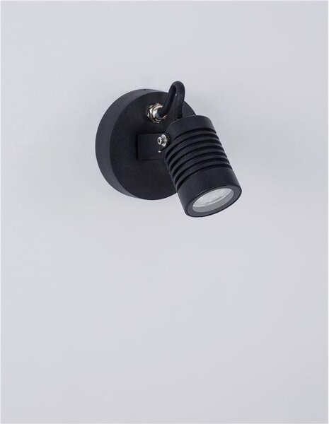NV 9971451 Venkovní nástěnné svítidlo FEND černý hliník a sklo LED 5W 3000K 100-240V 21st. IP65 - NOVA LUCE