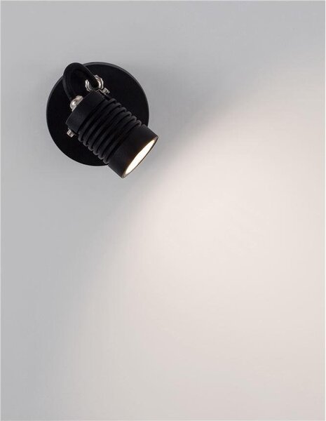 NV 9971451 Venkovní nástěnné svítidlo FEND černý hliník a sklo LED 5W 3000K 100-240V 21st. IP65 - NOVA LUCE
