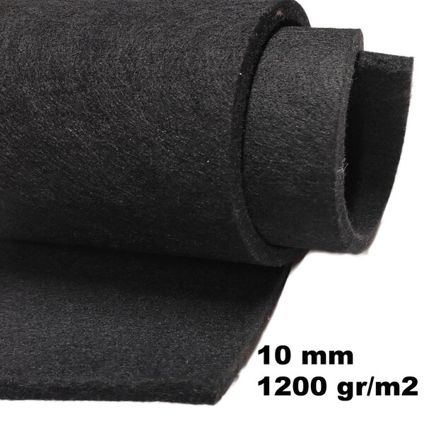 Technický filc 10 mm barva Černá, šířka 160 cm