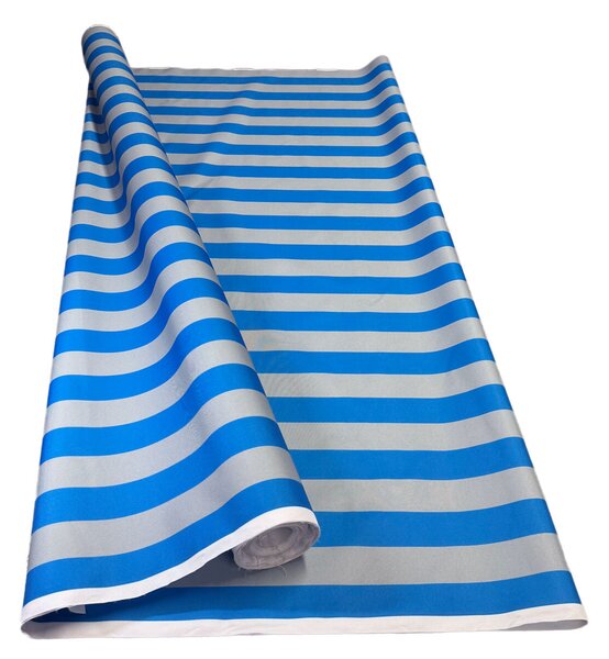 Venkovní látka Pergola (Oxford), 200 g/m², šíře 160 cm, šedo-modré proužky 5 cm