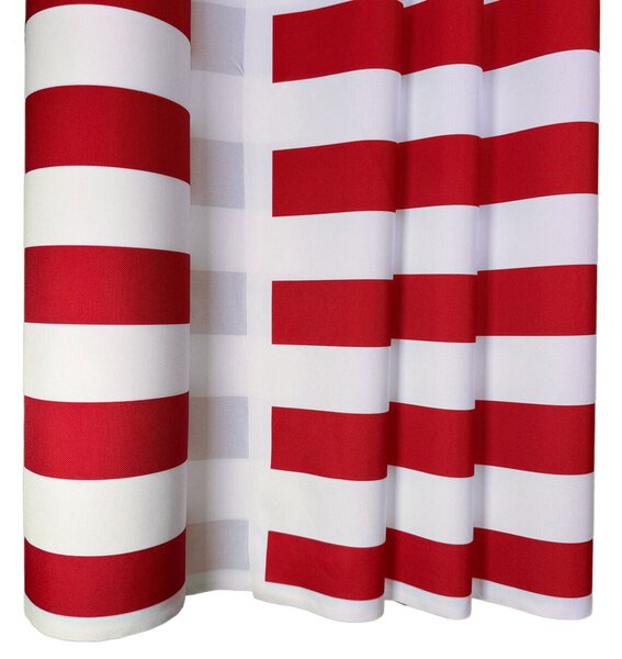 Venkovní látka Pergola (Oxford), 200 g/m², šíře 160 cm, bílo-červené proužky 5 cm
