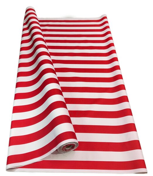 Venkovní látka Pergola (Oxford), 200 g/m², šíře 160 cm, bílo-červené proužky 5 cm