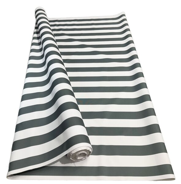 Venkovní látka Pergola (Oxford), 200 g/m², šíře 160 cm, bílo-grafitové proužky 5 cm