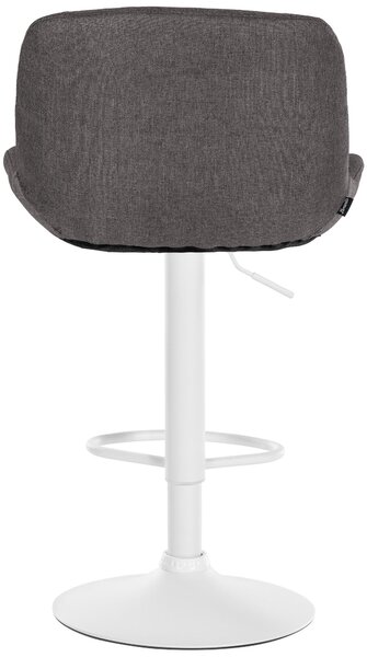 2x Barová židle Solon - látka, bílý rám- tmavě šedá