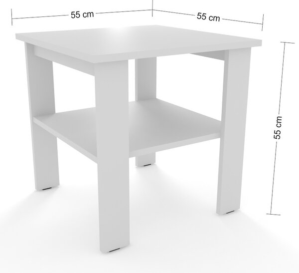 Malý stolek Teria čtvercový - Alaska bílá