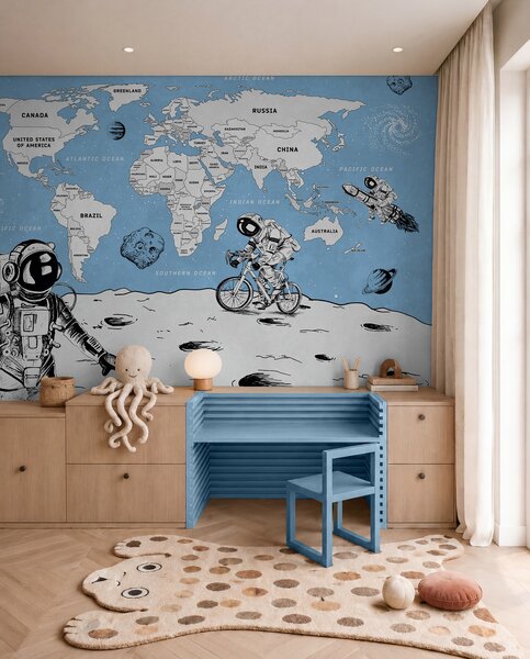 Fototapety Astronauti zkoumají rozmarný vesmír, Fototapety space, w00473 : uwalls.cz