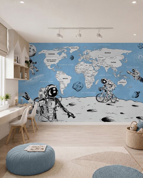 Fototapety Astronauti zkoumají rozmarný vesmír, Fototapety space, w00473 : uwalls.cz