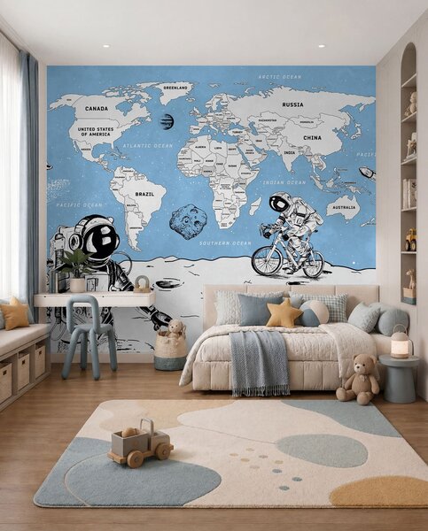 Fototapety Astronauti zkoumají rozmarný vesmír, Fototapety space, w00473 : uwalls.cz