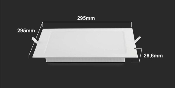 LED Solution Bílý vestavný LED panel hranatý 300 x 300mm 24W Economy Barva světla: Studená bílá 10491