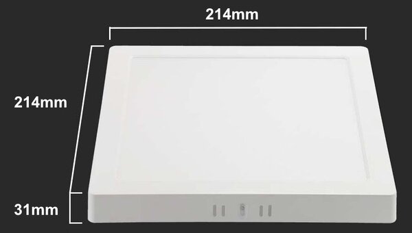 LED Solution Bílý přisazený LED panel hranatý 220 x 220mm 18W Economy Barva světla: Studená bílá 10500