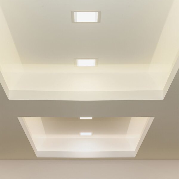 LED Solution Bílý vestavný LED panel hranatý 90 x 90mm 3W Economy Barva světla: Denní bílá 10478