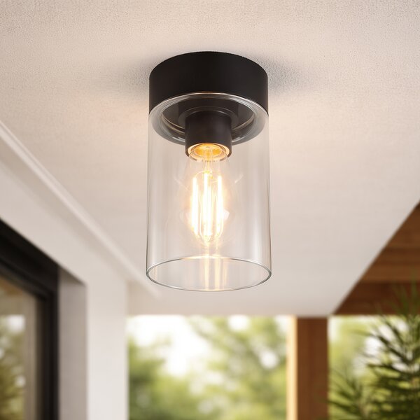 Moderní stropní svítidlo černé 22,6 cm IP44 - Jarra