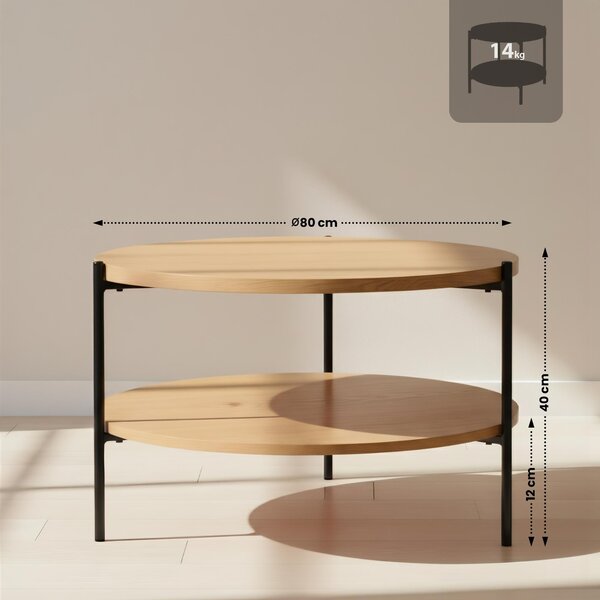 Konferenční stolek Edduma 80 cm - natura