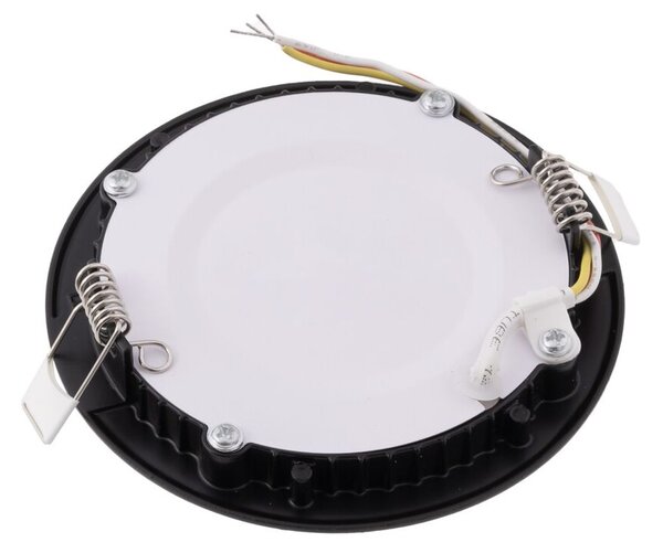 T-LED Černý vestavný LED panel kulatý 120mm 6W 24V CCT 102208