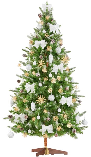 Tectake Umělý vánoční stromek Blitzen, 180 cm, vstřikované jehly - zelená