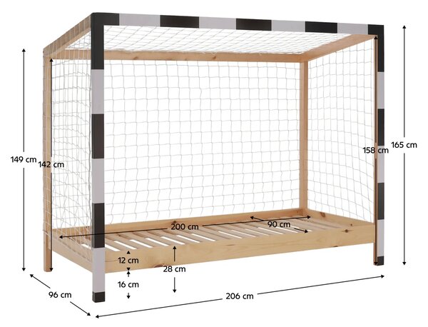 FUTAL POSTEL DREVENA 90X200 BIELA+CIER+PRIR B12171