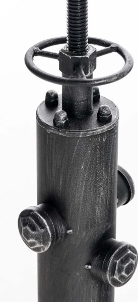 Kovový barový stůl Lumo v industriálním stylu - v79-100 x Ø50 cm - Stříbrná