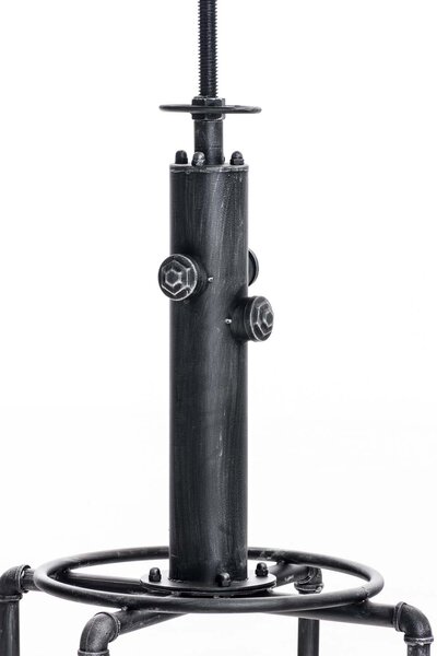 Kovový barový stůl Lumo v industriálním stylu - v79-100 x Ø50 cm - Stříbrná