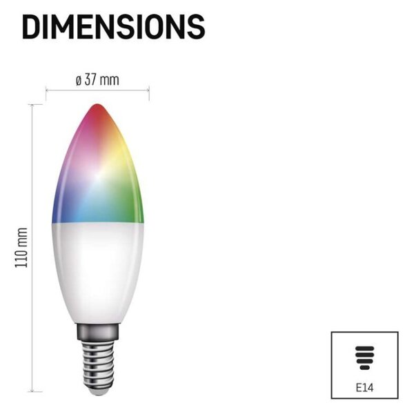 EMOS Chytrá LED žárovka GoSmart E14 4,8W 230V Wi-Fi RGB stmívatelná