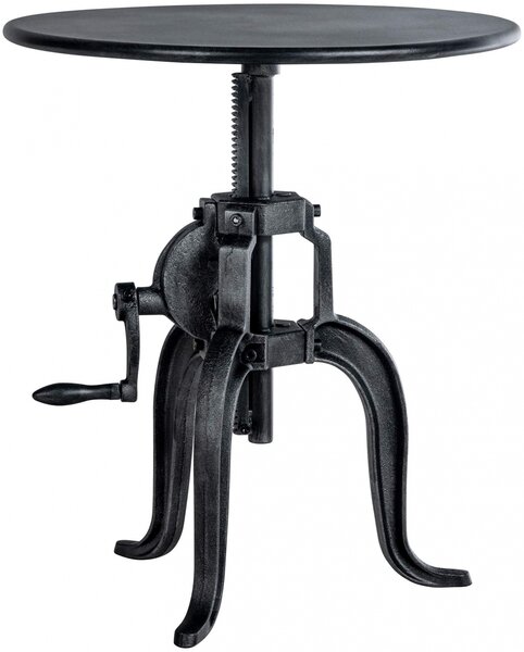 Kovový barový stůl Marcos v industriálním stylu - v46-66 x Ø50 cm - Stříbrná antik