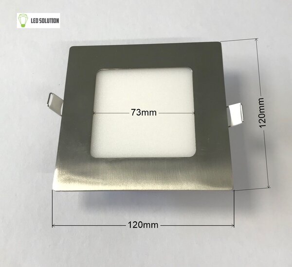 Ecolite Stříbrný vestavný LED panel hranatý 120 x 120mm 6W Barva světla: Denní bílá LED-WSQ-6W/41/CHR