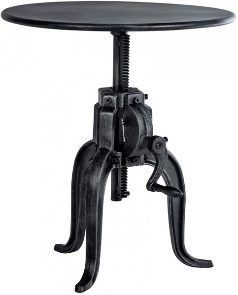 Kovový barový stůl Marcos v industriálním stylu - v46-66 x Ø50 cm - Stříbrná antik