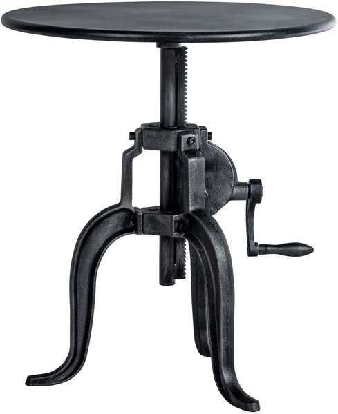 Kovový barový stůl Marcos v industriálním stylu - v46-66 x Ø50 cm - Stříbrná antik