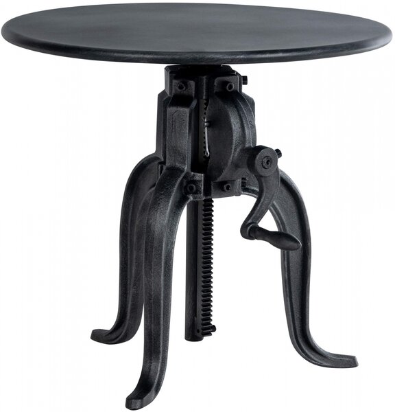Kovový barový stůl Marcos v industriálním stylu - v46-66 x Ø50 cm - Stříbrná antik