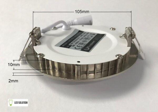 Ecolite Stříbrný vestavný LED panel kulatý 120mm 6W Barva světla: Denní bílá LED-WSL-6W/41/CHR