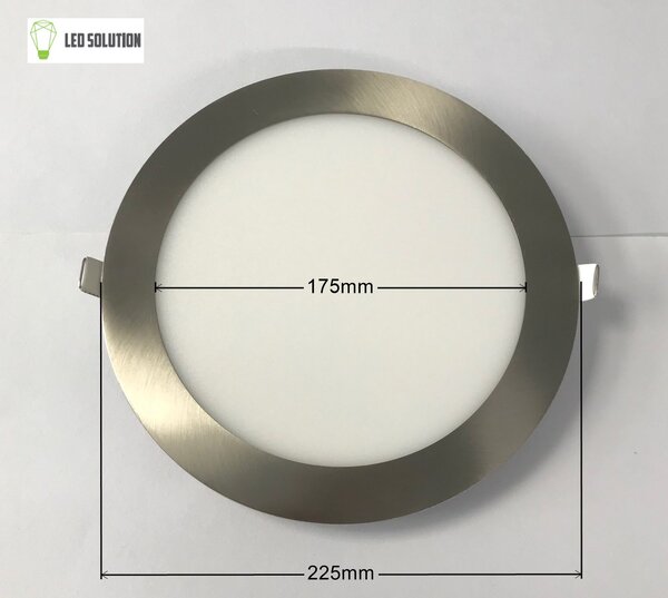 Ecolite Stříbrný vestavný LED panel kulatý 225mm 18W Barva světla: Teplá bílá LED-WSL-18W/27/CHR