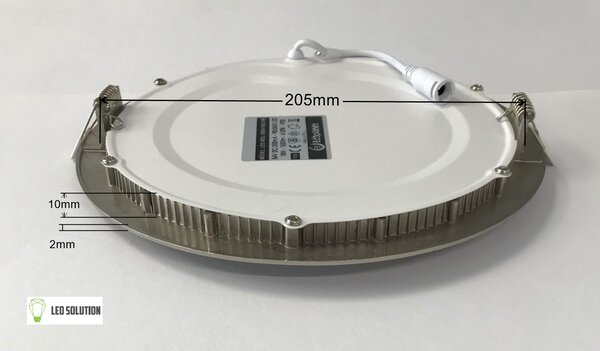 Ecolite Stříbrný vestavný LED panel kulatý 225mm 18W Barva světla: Teplá bílá LED-WSL-18W/27/CHR