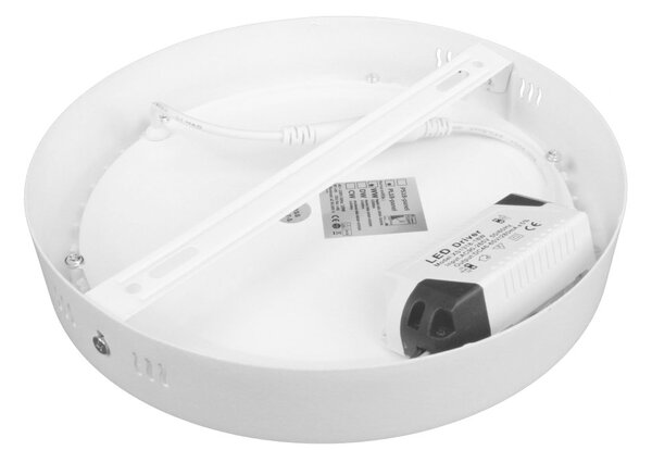 T-LED Bílý přisazený LED panel kulatý 220mm 18W Barva světla: Teplá bílá 10286