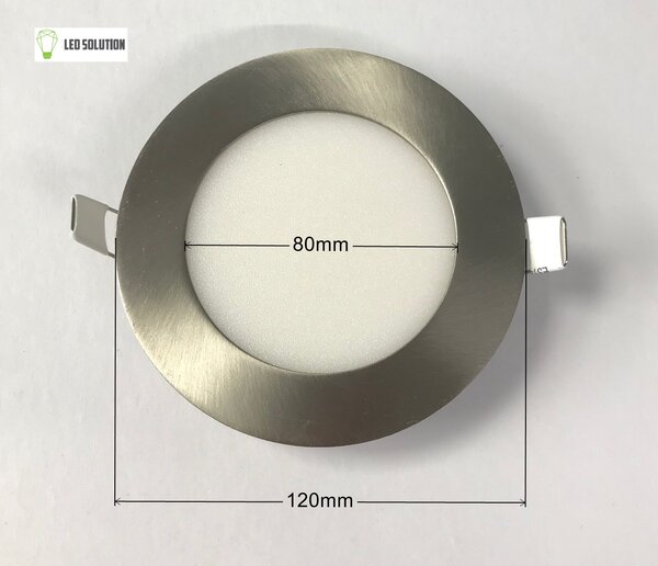Ecolite Stříbrný vestavný LED panel kulatý 120mm 6W Barva světla: Denní bílá LED-WSL-6W/41/CHR