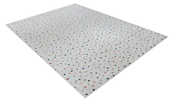 Makro Abra Dětský kusový koberec vhodný k praní BAMBINO 47890Tečky bílý hnědý Rozměr: 80x150 cm
