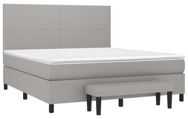 Box spring postel s matrací světle šedá 160 x 200 cm textil 3136445