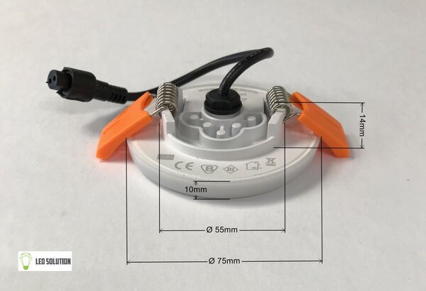 EMOS Bílý vestavný LED panel kulatý 75mm 6W IP65 Barva světla: Denní bílá ZV1112